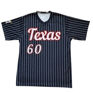 Texas Striped Blue and White Men's Shirt size Large